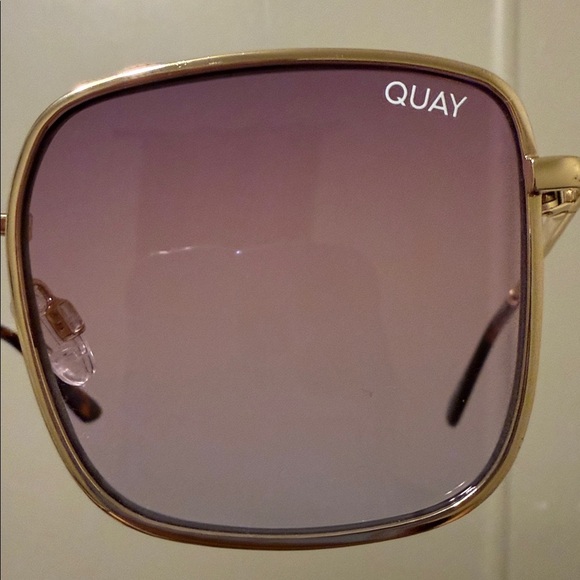 Quay Australia Gold Frame Sunglasses with Purple Lenses main image 12